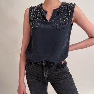 Club Monaco Silk Blouse Sleeveless Shirt